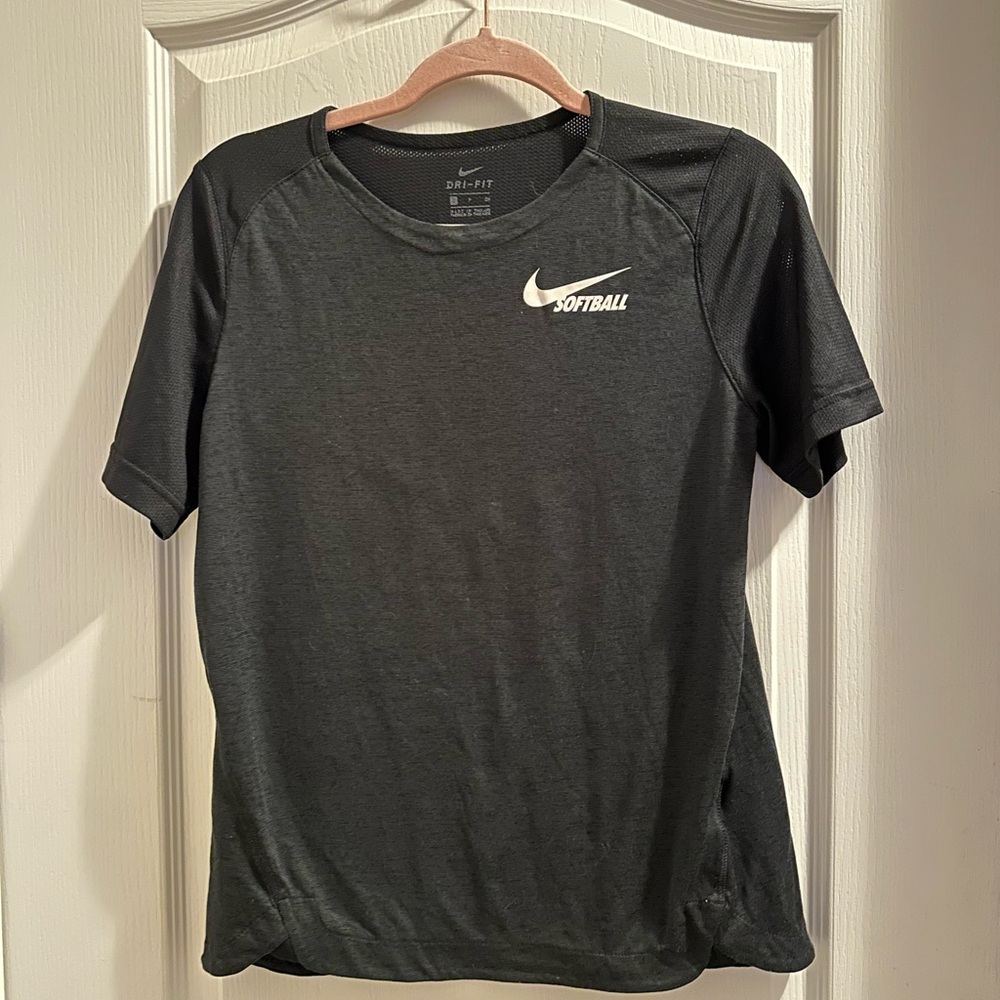 Nike Black Softball Short Sleeve Tee Athletic Shirt